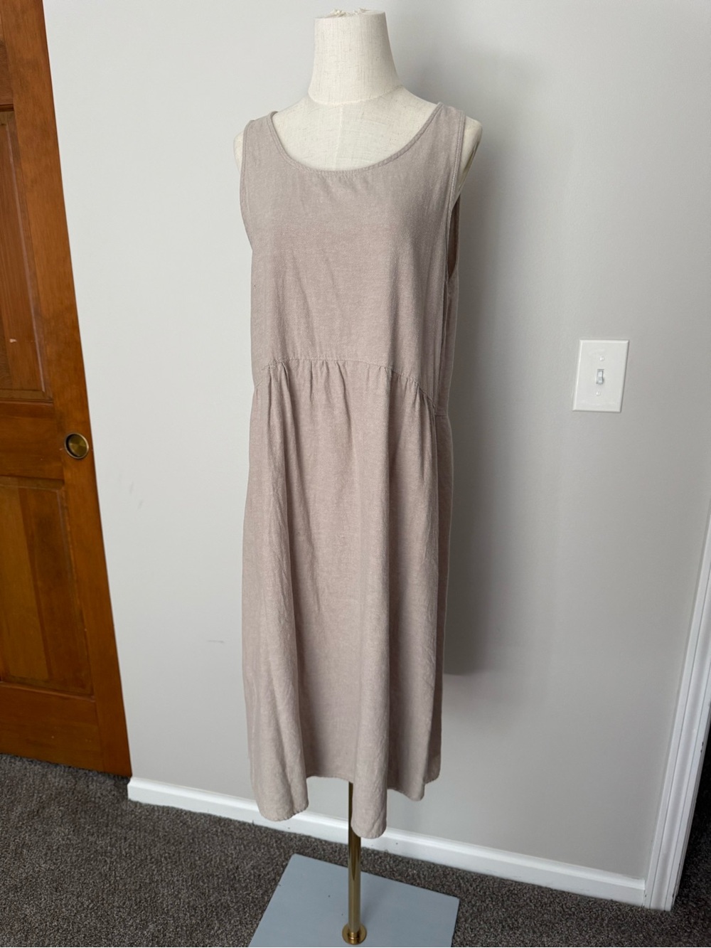 Samansa Mos2 Japanese cotton linen sack dress, 90s butter mom, one size